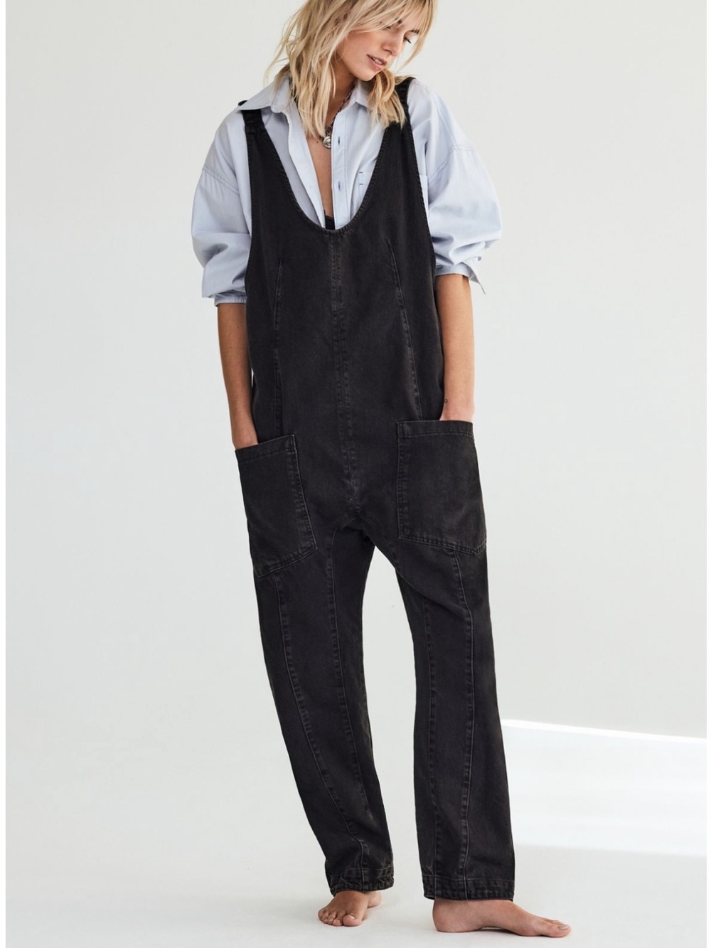 Free People High Roller Jumpsuit - black